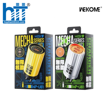 Cốc Sac Nhanh Wekome WP-U01 Mecha Series Energy Bar GaN Charger 65W SILVER