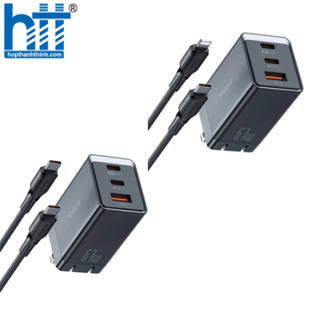 Cốc Sạc Nhanh Mcdodo 67W 2C1U Gan5 mini Fast Charger Kit Pro (2 Type-C + USB, Kèm cáp) CH-1536
