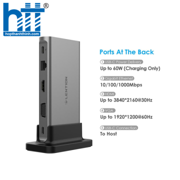 Bộ chuyển đổi USB-C 10 trong 1 Lention D55HEA GREY