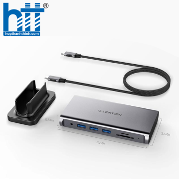 Bộ chuyển đổi USB-C 10 trong 1 Lention D55HEA SILVER