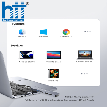 Bộ chuyển đổi USB-C 6 trong 1 CE17H - GREY