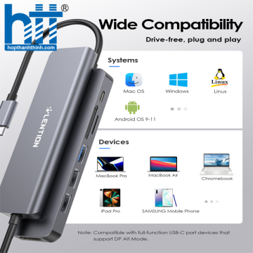 Bộ chuyển đổi USB-C 7 trong 1 CE18HCR - GREY