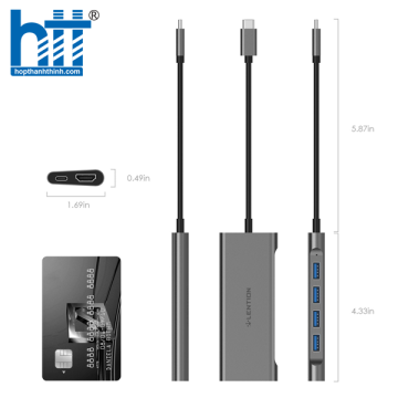 Bộ chuyển đổi USB-C 6 trong 1 Lention C35H-1M-PK