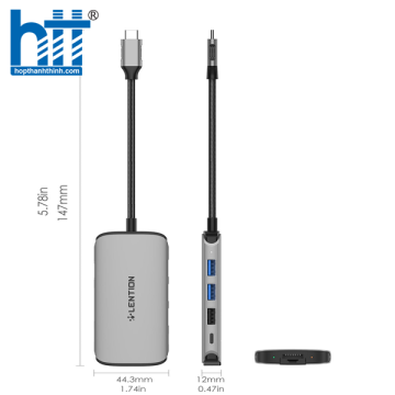 Bộ chuyển đổi USB-C 8 trong 1 Lention C48