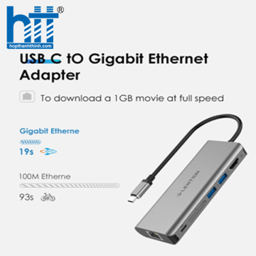 Bộ chuyển đổi USB-C 6 trong 1 Lention C68 Grey