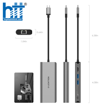 Bộ chuyển đổi USB-C 6 trong 1 Lention C68 PINK