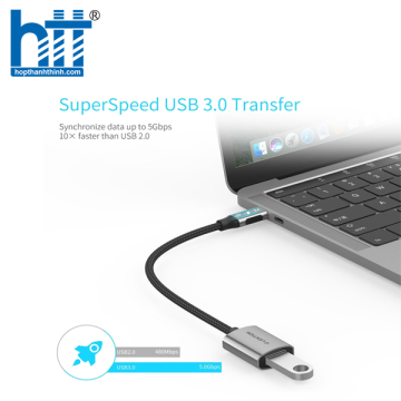 Bộ chuyển đổi USB-C sang USB-A 3.0 Lention C6 Silver