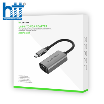 Bộ chuyển đổi Type C sang VGA(1080P) Lention CU606V - Silver