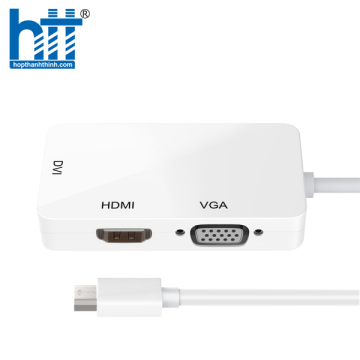 Bộ chuyển đổi USB-C 3 trong 1 Lention Mini DisplayPort to VGA/DVI/HDMI VDH WHITE