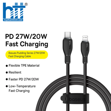 Cáp Sạc Nhanh Baseus Pudding Series Fast Charging Cable Type-C to iP 20W P10355701411-00 1.2M