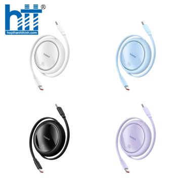 Cáp Sạc Dây Rút C to C Baseus Free2Draw Mini Retractable Charging Cable Type-C to Type-C 100W White