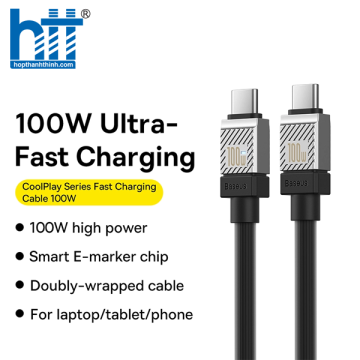 Cáp Sạc Nhanh C to C Baseus CoolPlay Series Fast Charging Cable Type-C to Type-C 100W Orange 1M
