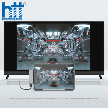 Bộ chuyển đổi USB-C 6 trong 1 Lention CS17 (tương thích nhất với Ipad pro/air mới)