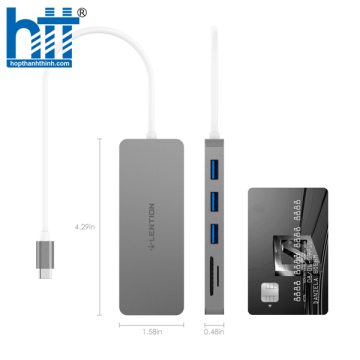 Bộ chuyển đổi USB-C 5 trong 1 Lention C15 GREY