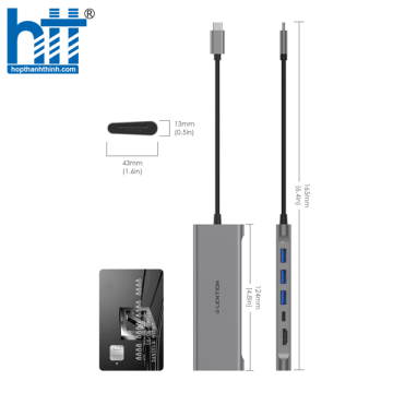 Bộ chuyển đổi USB-C 7 trong 1 Lention C36BHCR SILVER