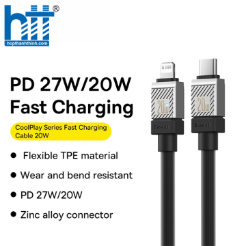 Cáp Sạc Nhanh C to iP Baseus CoolPlay Series Fast Charging Cable Type-C to iP 20W Blue 1M