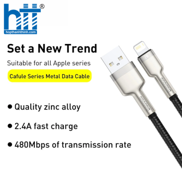 Cáp sạc nhanh, siêu bền Baseus Cafule Metal Series Lightning dùng cho iPhone/ iPad