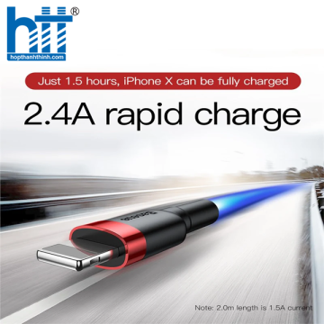 Cáp sạc nhanh, truyền dữ liệu tốc độ cao USB to iP Baseus Cafule Lightning cho iPhone/ iPad BG 1M