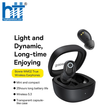 Tai Nghe Bluetooth OS-Baseus Bowie WM02 True Wireless Earphones Black