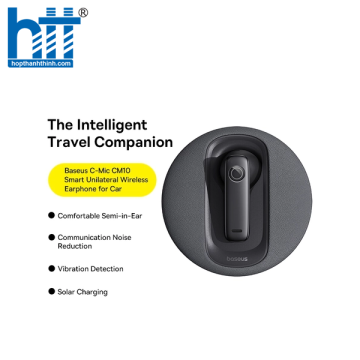 Tai Nghe Bluetooth Trên Xe Ô Tô Baseus C-Mic CM10 Smart Unilateral Wireless Earphone for Car White