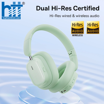Tai Nghe Chụp Tai Chống Ồn Baseus Bowie H1i Noise-Cancellation Wireless Headphones Green