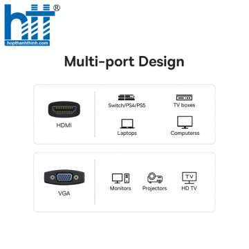 Hub Chuyển Đổi Kết Nối Baseus Lite Series Adapter HDMI to VGA White