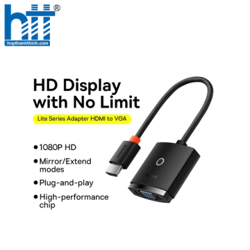 Hub Chuyển Đổi Kết Nối Baseus Lite Series Adapter HDMI to VGA White