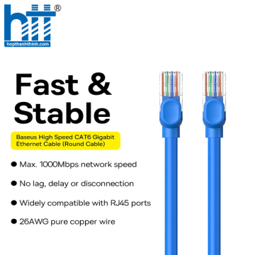 Cáp Mạng Lan 2 Đầu Baseus High Speed CAT6 Gigabit Ethernet Cable (Round Cable) 5M
