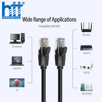Cáp mạng CAT6 UTP đầu đúc dài 2M Vention Black