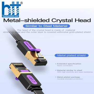 Cáp mạng CAT7 FTP đầu đúc dài 10m Vention ( dẹt )