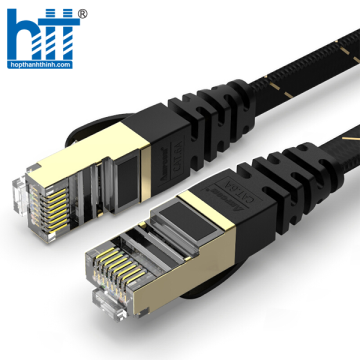 Cáp mạng Ampcom Cat6a Flat 3M đúc sẵn 2 đầu AMCAT6ABK0830