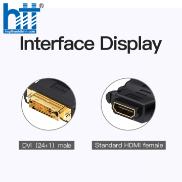 Đầu chuyển DVI 24+1 (M) to HDMI (F) Vention Model : ECDB0(dùng đảo chiều)