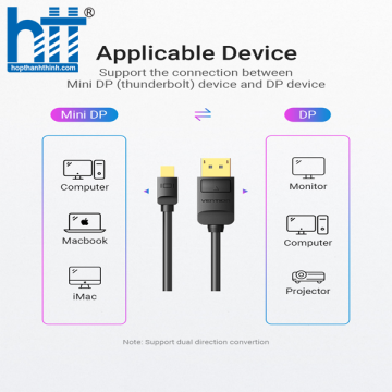 Cáp chuyển đổi Mini DP sang DP dài 3M Vention Model : HAABI