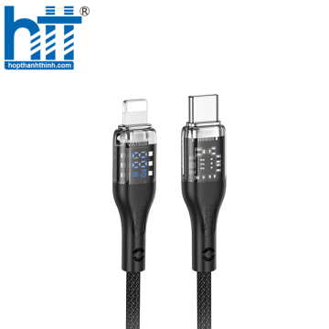 Cáp dữ liệu sạc PD phiên bản Discovery trong suốt U115 có màn hình cho iP