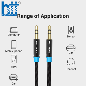 Cáp Audio 3.5mm M/M dài 2M Vention Model : P350AC200-B