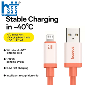 Cáp Sạc Nhanh Baseus 0℃ Series Fast Charging Data Cable USB to iP 2.4A 2M