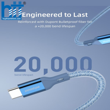 CÁP IPHONE 14 I 13 I 12 INNOSTYLE POWERFLEX USB-C TO LIGHTNING MFI 1.5M 20/30/60W ICL150ALBLU