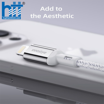 CÁP INNOSTYLE POWERFLEX USB-A TO LIGHTNING MFI 1.5M 12W IAL150ALBLK