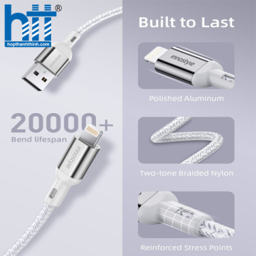 CÁP INNOSTYLE POWERFLEX USB-A TO LIGHTNING MFI 1.5M 12W IAL150ALSLV