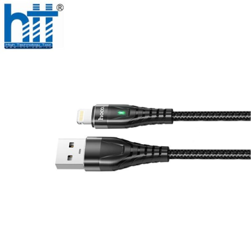 Cáp Sạc Nhanh Báo Đèn Hoco ME3 Lightning 1M 3A (Đen)
