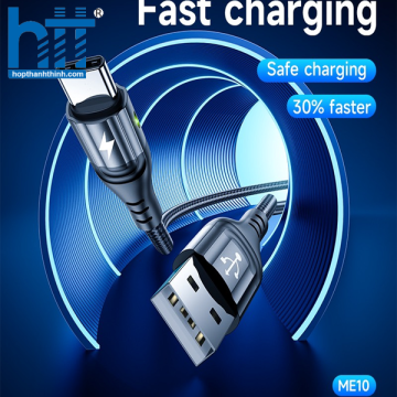  Cáp Sạc Báo Đèn ME10 Type-C 1M 3A (Đen)