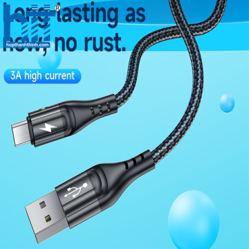 Cáp Sạc Báo Đèn ME10 Micro 1M 3A (Đen)