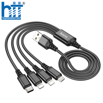 Cáp Sạc X76 4-in-1 Super charging cable iP+iP+Type-C+Micro 1M 2A (Đen)