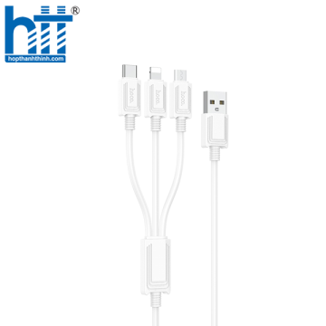 Cáp sạc 3 trong 1 X74 (iP+Micro+Type-C) (Trắng)