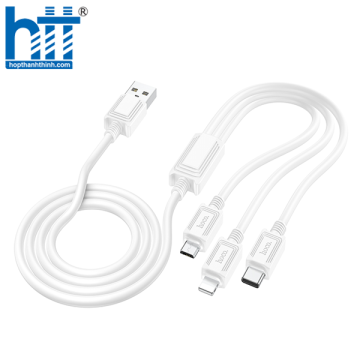 Cáp sạc 3 trong 1 X74 (iP+Micro+Type-C) (Trắng)