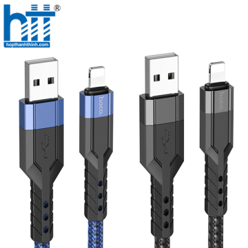 CÁP SẠC U110 Lightning charging data cable 1.2M, 2.4A (Đen)