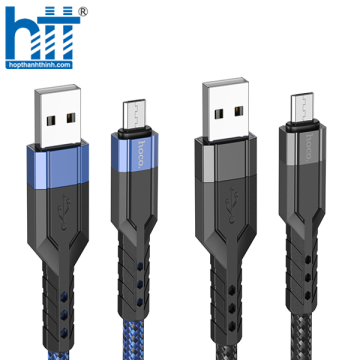 CÁP SẠC U110 Micro charging data cable 1.2M, 2.4A (Xanh)