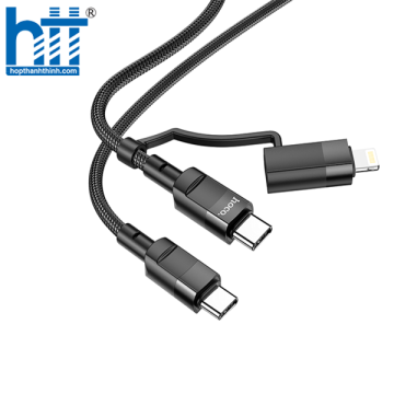 Cáp sạc U106 2-in-1 20W PD/100W Moulder cho Type-C to Type-C/iPhone (Đen)