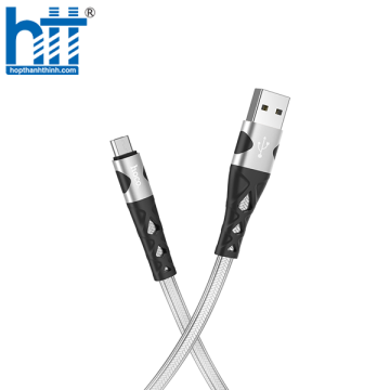 CÁP SẠC U105 Treasure jelly braided charging data cable for Micro 1M 2.4A (Bạc)