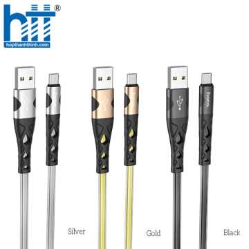 CÁP SẠC U105 Treasure jelly braided charging data cable for Micro 1M 2.4A (Vàng)